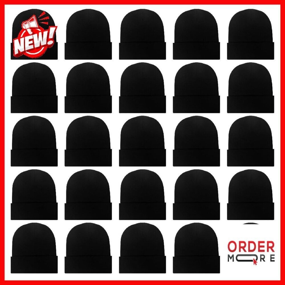 25 Pack Knit Beanie Hats Bulk Winter Skull Caps Unisex Warm